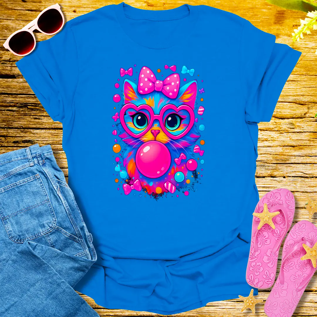 Bubblegum Kitty T-Shirt - Royal