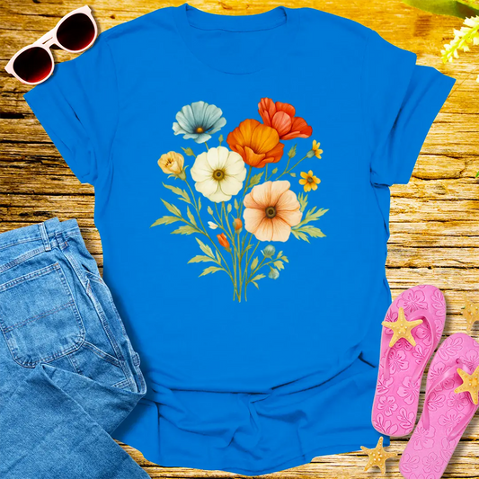 Wildflower Whimsy T-Shirt - Royal