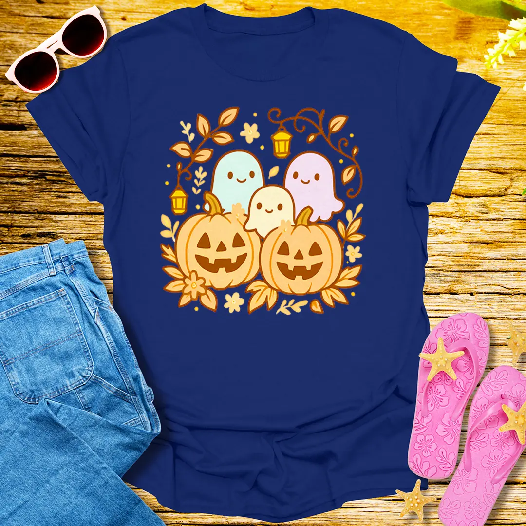 Pumpkin Ghost Party T-Shirt - Navy