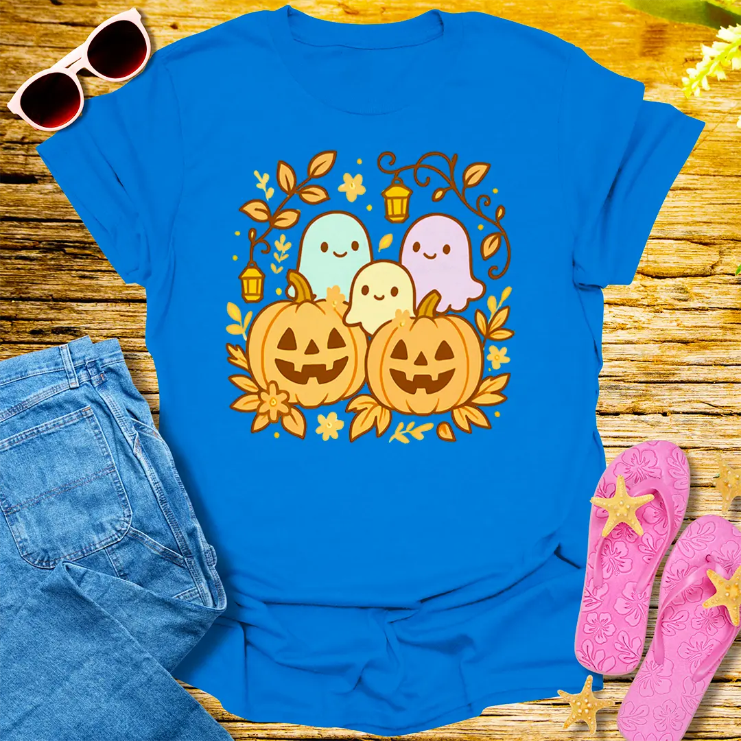 Pumpkin Ghost Party T-Shirt - Royal