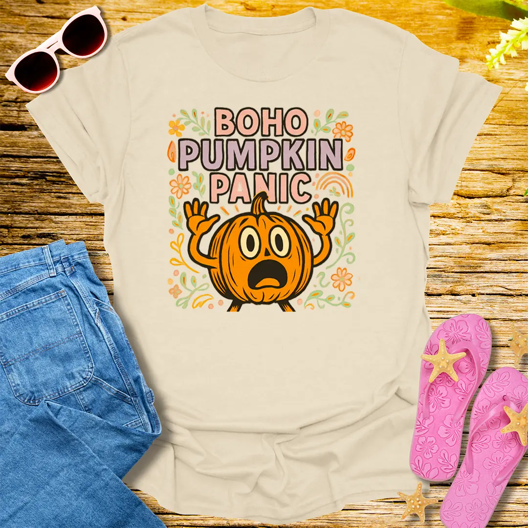 Boho Pumpkin Panic T-Shirt - Natural