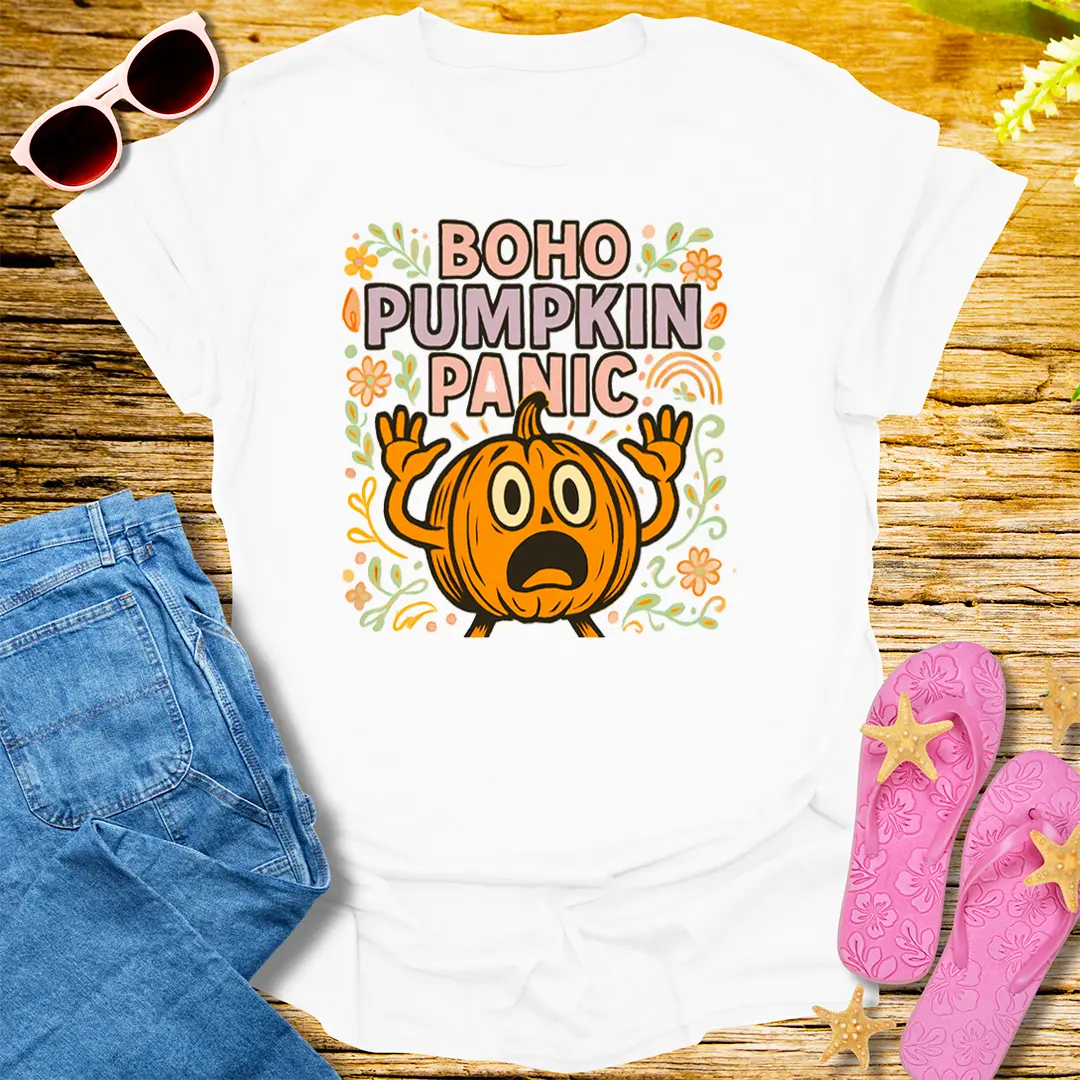 Boho Pumpkin Panic T-Shirt - White