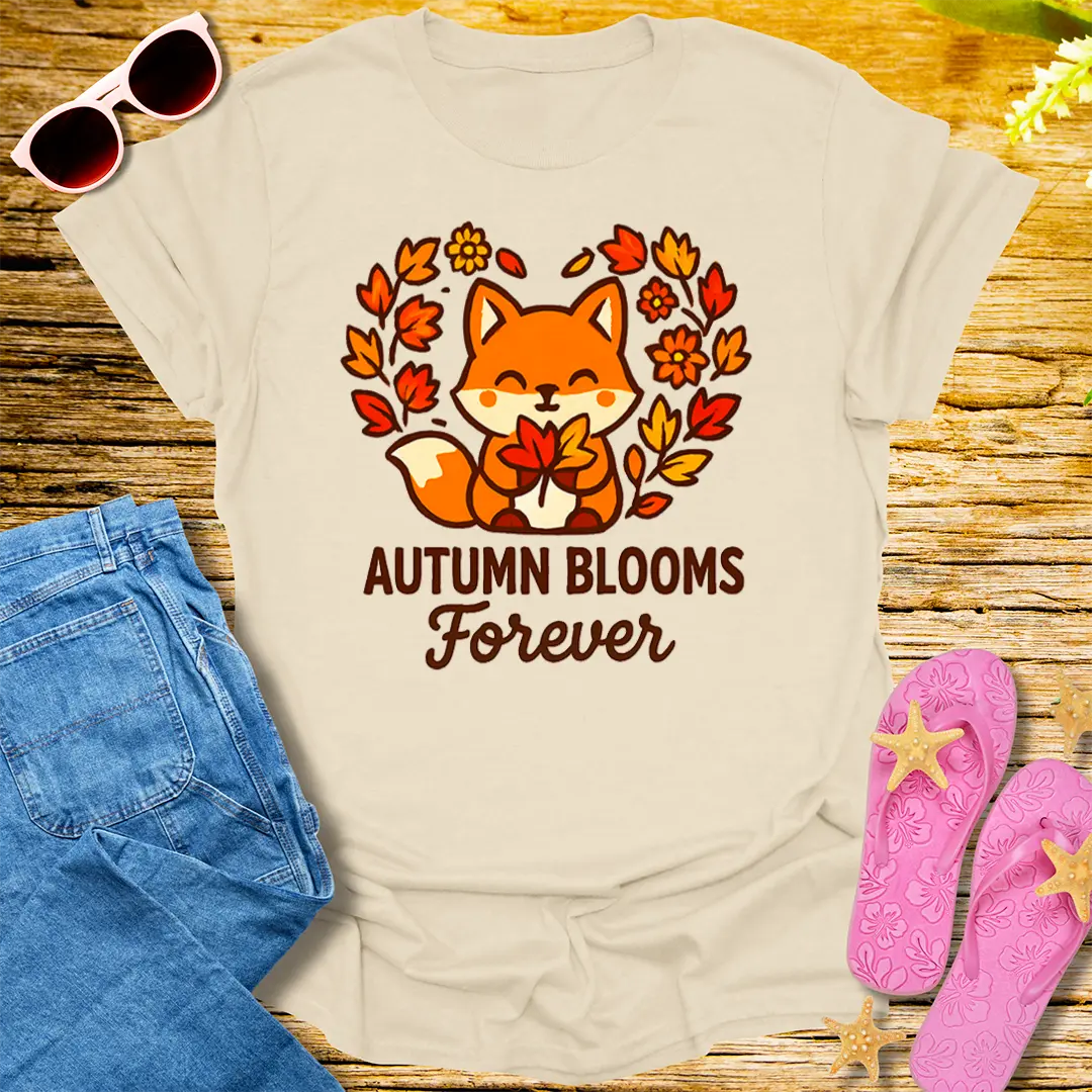 Autumn Blooms Forever T-Shirt - Natural