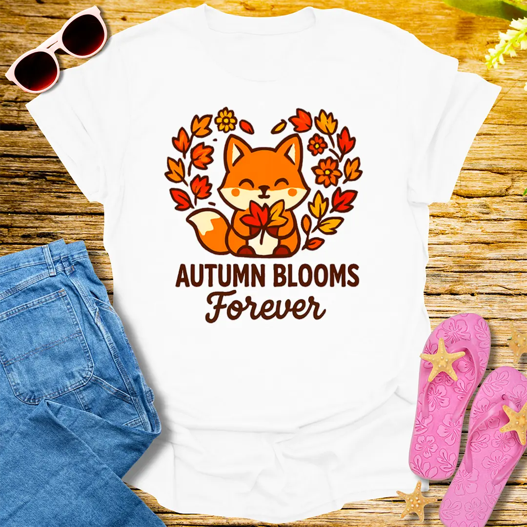 Autumn Blooms Forever T-Shirt - White