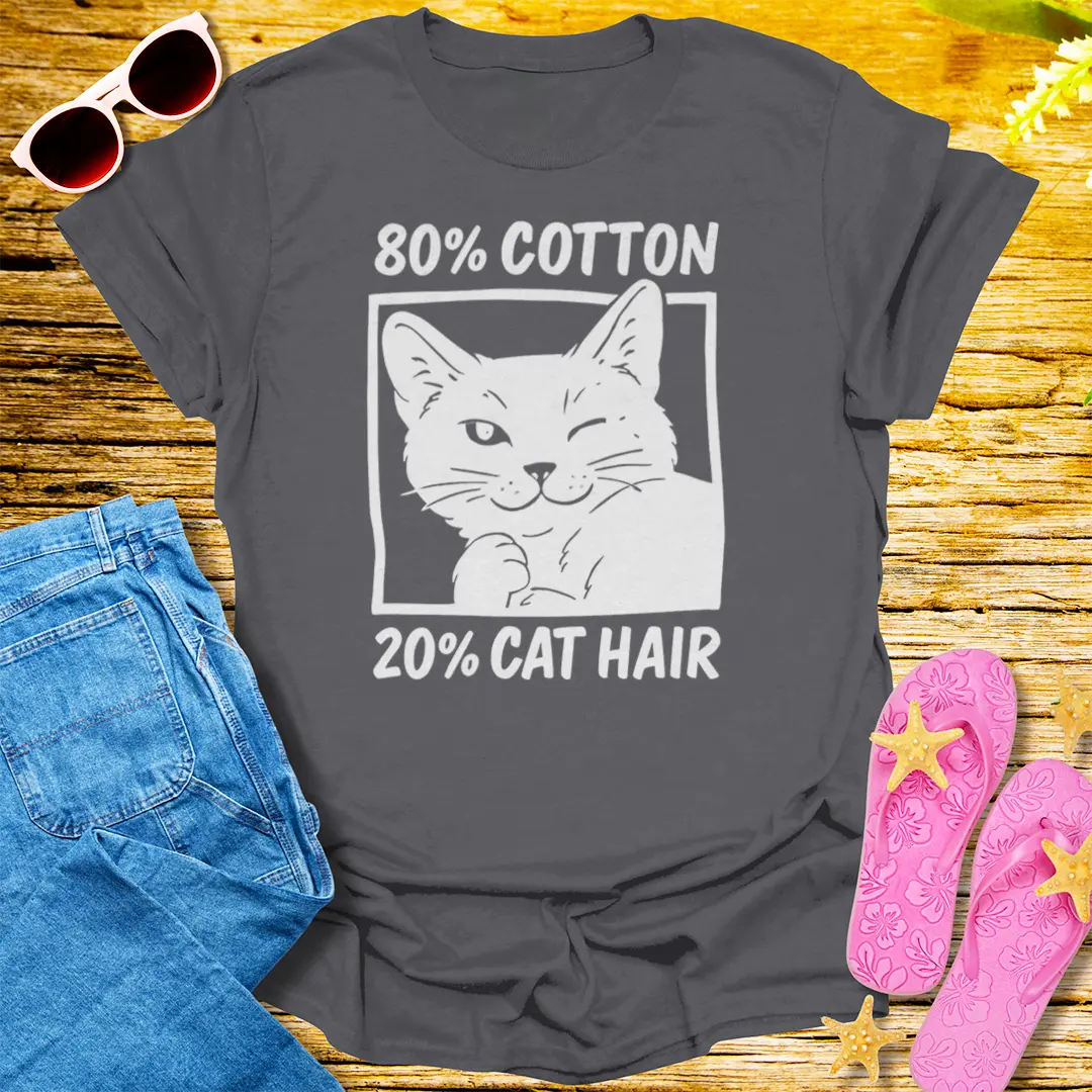 80% Cotton 20% Cat Hair T-Shirt - Charcoal