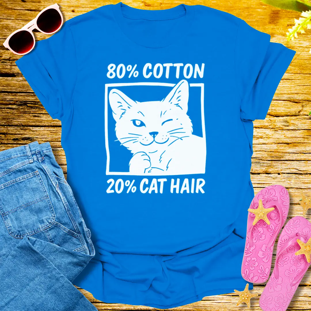 80% Cotton 20% Cat Hair T-Shirt - Royal