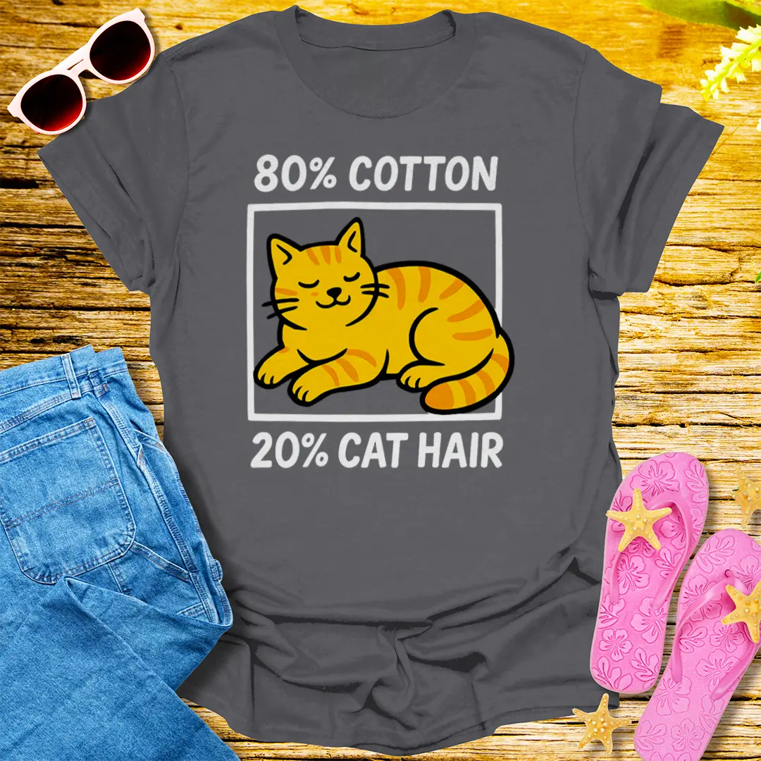 80% Cotton, 20% Cat Hair T-Shirt - Charcoal
