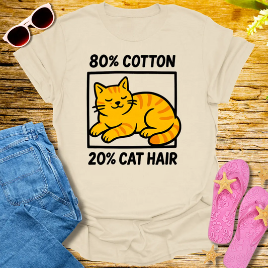 80% Cotton, 20% Cat Hair T-Shirt - Natural