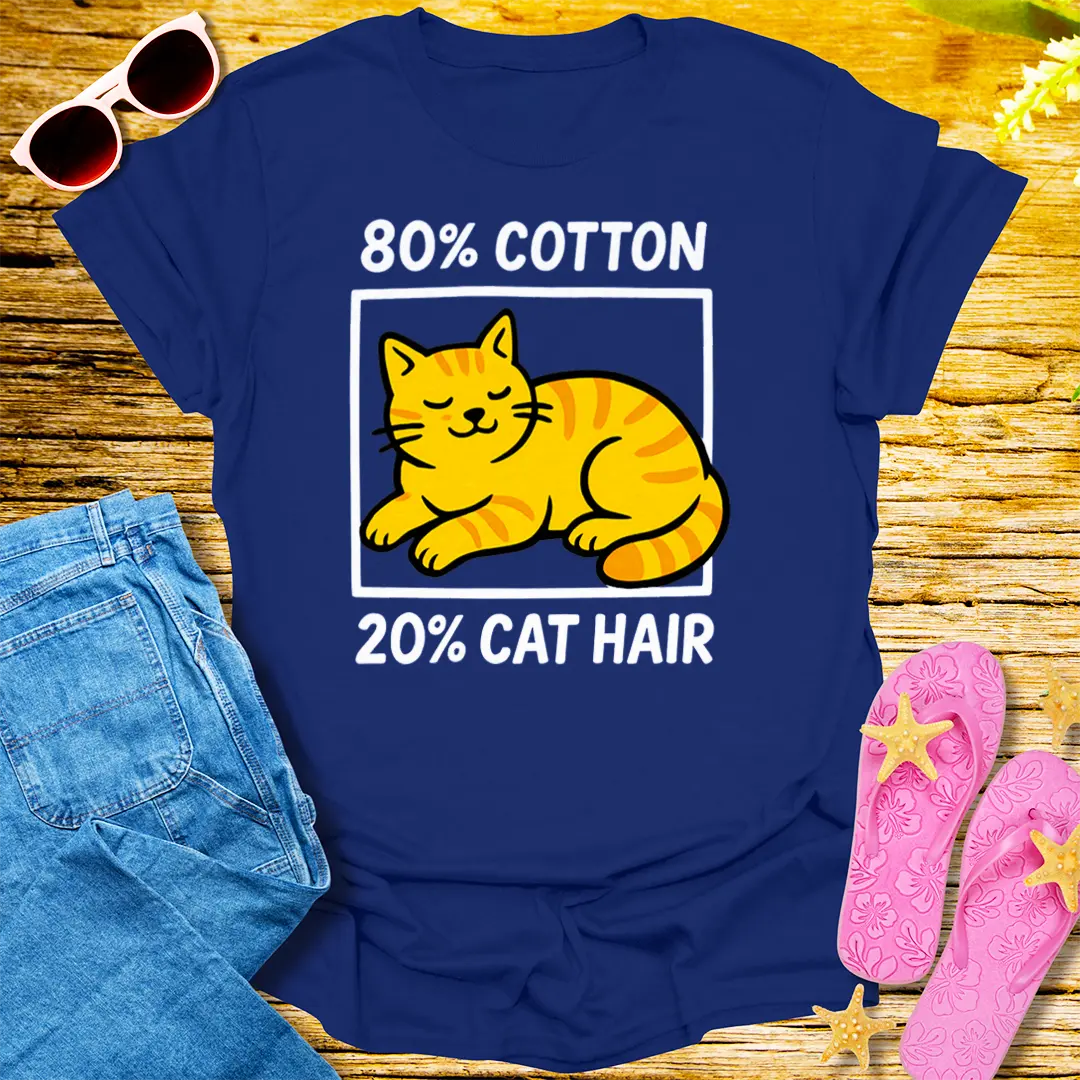 80% Cotton, 20% Cat Hair T-Shirt - Navy