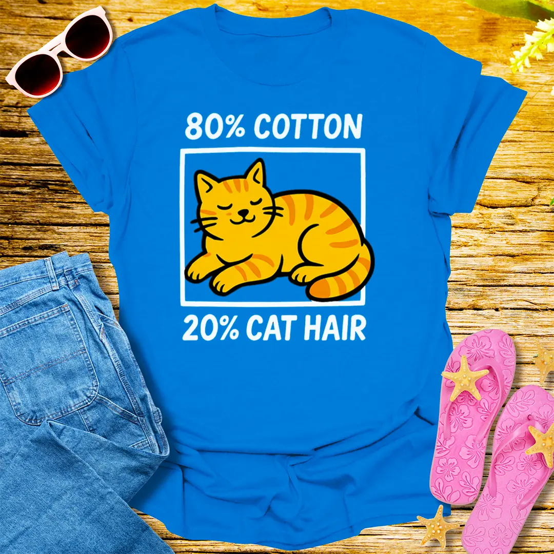 80% Cotton, 20% Cat Hair T-Shirt - Royal
