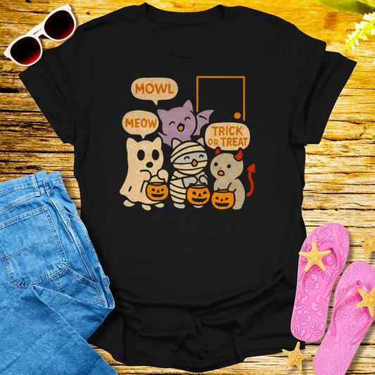 Trick or Treat Critters T-Shirt - Black