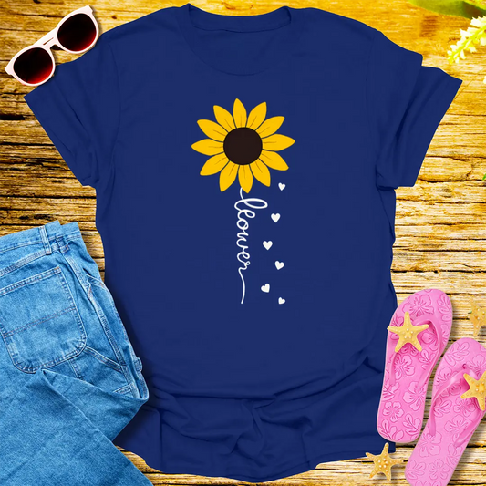 Sunshine Bloom T-Shirt - Navy