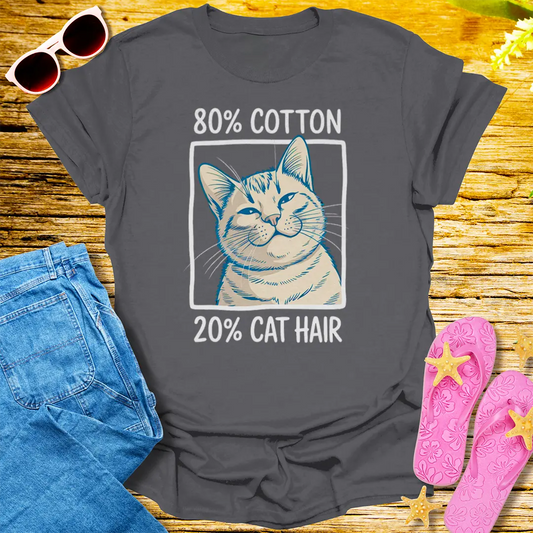 80% Cotton 20% Cat Hair T-Shirt - Charcoal