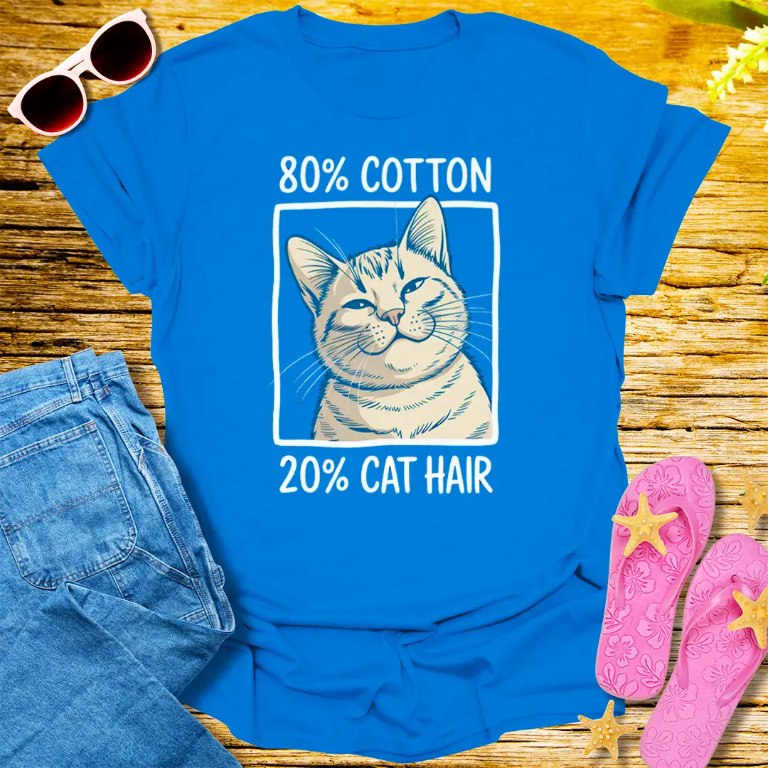 80% Cotton 20% Cat Hair T-Shirt - Royal